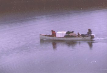 Loaded canoe