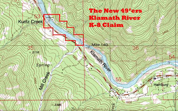 K-8 - Mill Creek Claims - Topographical Map