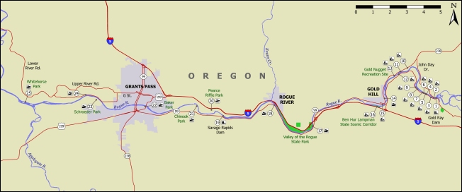 Rogue river access map