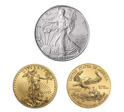 gold and silver eagles